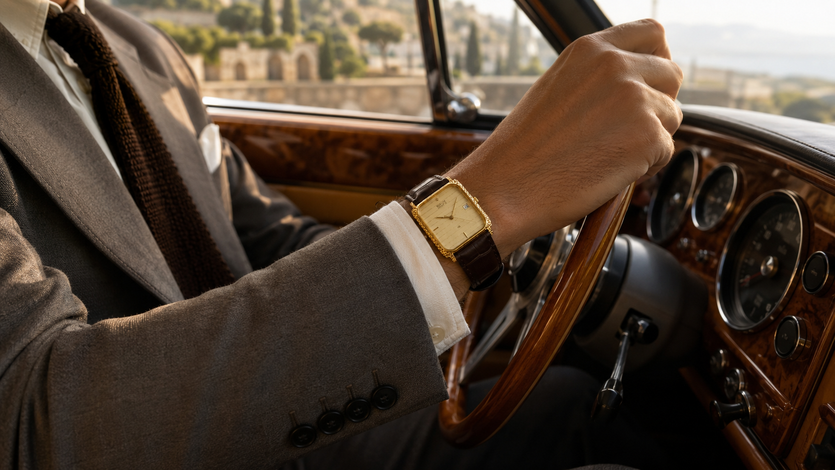Ricoh in a classic European car